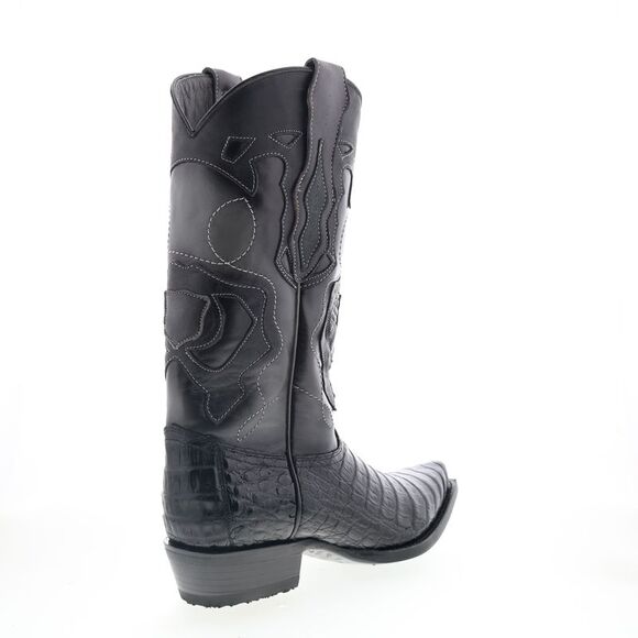 King Exotic Mens Caiman Belly Snip Toe Boots Black Boots (NWT) - Picture 7 of 7